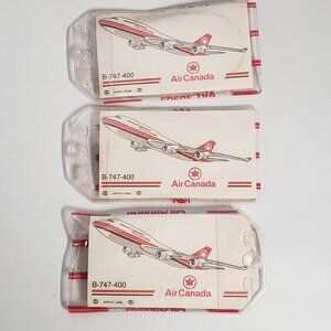 Air Canada B747-400 Never Used Luggage Tags With Cards Sleeves Ties Vintage